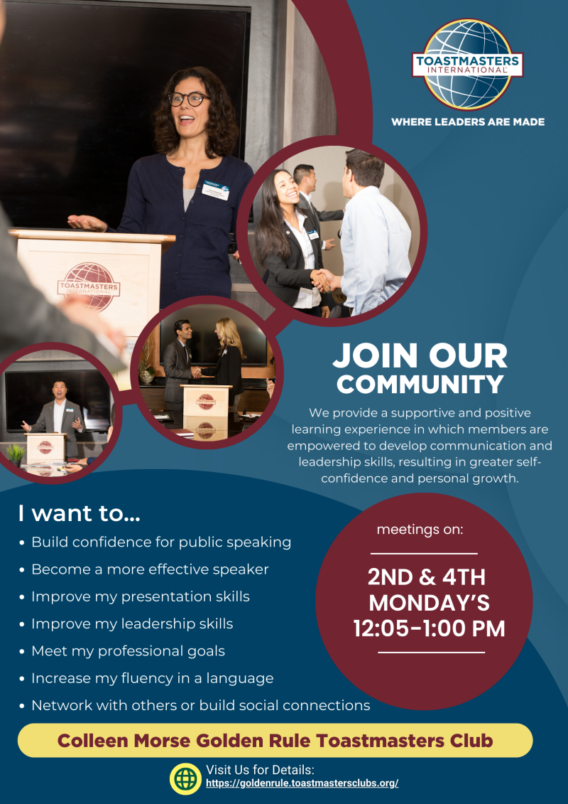 Colleen Morse Golden Rule Speakers Poster